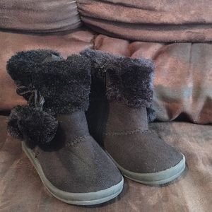 Black fur boots (Little Girls)